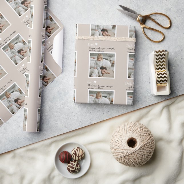 Dad, Thank You For – Custom Photo & Text |  Wrapping Paper (Crafts)