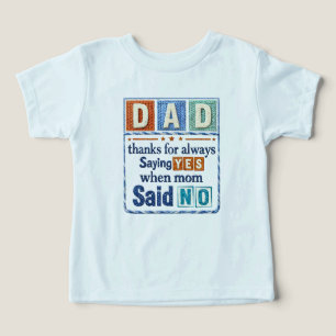 Dad Thanks for Always Saying Yes When Mum Said No