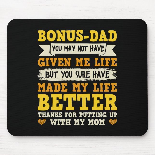 Dad Thanks For Putting Up With My Mum  Mouse Pad (Front)