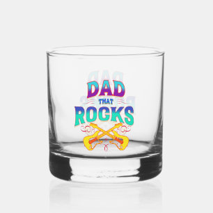 DAD THAT ROCKS! Guitars Whiskey Glass
