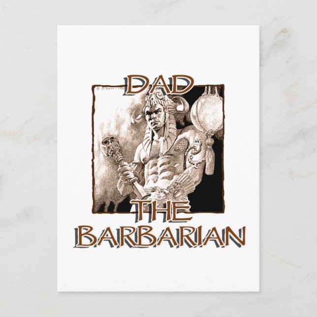 Dad the Barbarian Postcard (Front)