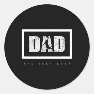 Dad The Best Ever Bysketbyll  Classic Round Sticker