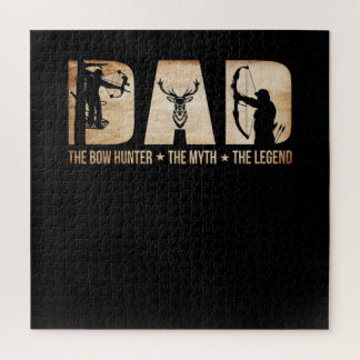 Dad The Bow Hunter Myth Legend Hunting Gift Jigsaw Puzzle