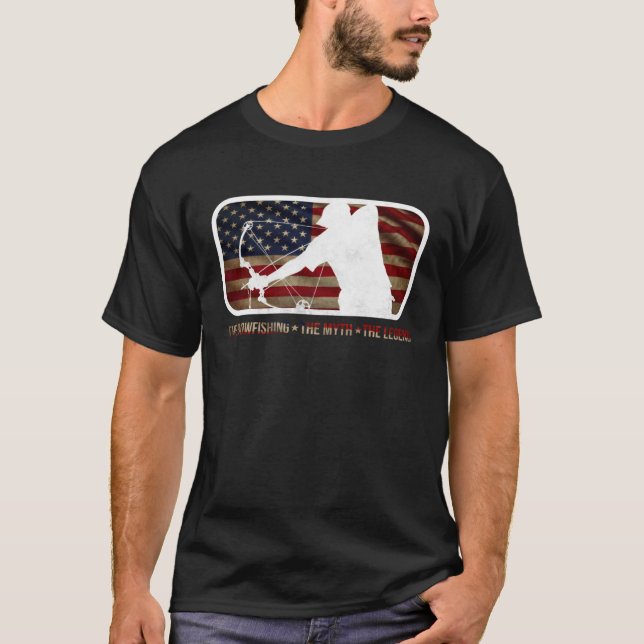 Dad the bowfishing the myth the legend Flag americ T-Shirt (Front)