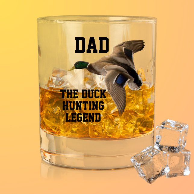 Dad The Duck Hunting Legend Father's Day Mallard Whiskey Glass (Duck Hunting Whiskey Glass for Dad. A Father's Day or Christmas Gift. The duck hunting legend. )