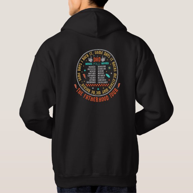 Dad The Fatherhood Tour Trendy Modern Cool Hoodie (Back)