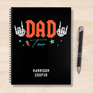 Dad The Fatherhood Tour Trendy Personalised Name Notebook