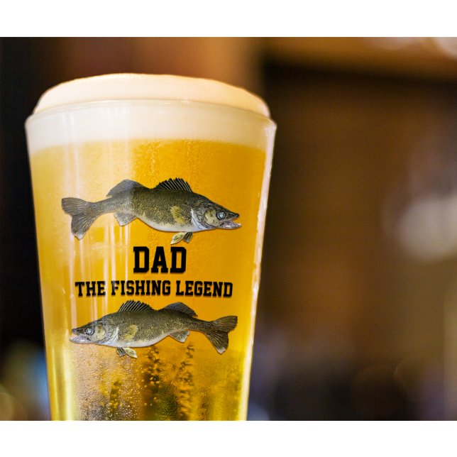 Dad The Fishing Legend Walleye Father's Day Glass (Creator Uploaded)