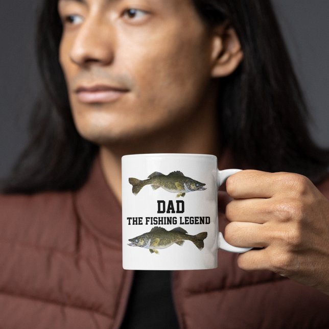 Dad The Fishing Legend Walleye Fish Father Sports Mug (Creator Uploaded)