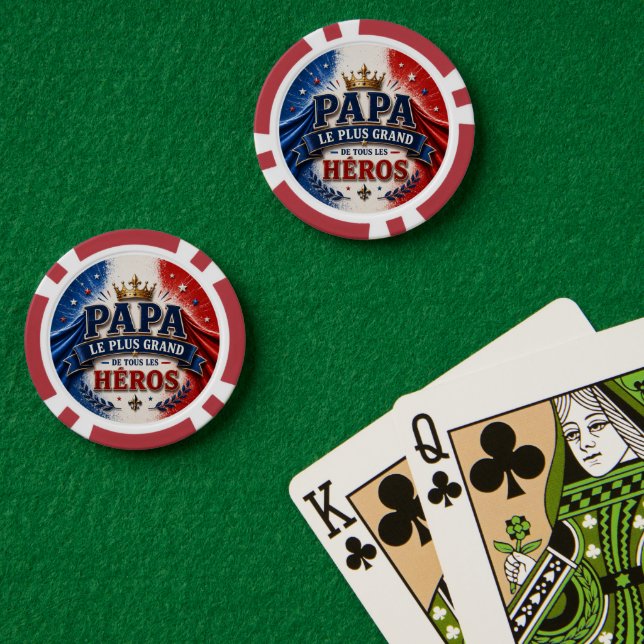 Dad, The Greatest of All Heroes Poker Chips (Poker Table (Double))