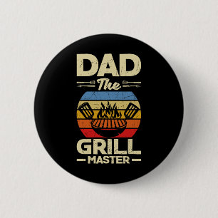 Dad The Grill Father's Day Bbq 6 Cm Round Badge