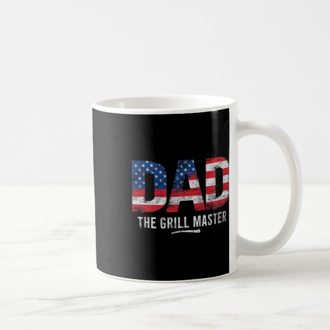 Dad The Grill Master American Flag  Coffee Mug (Right)