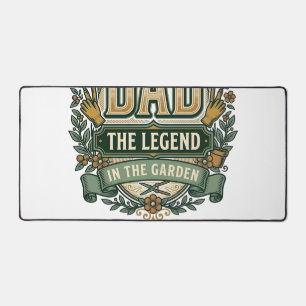 Dad The Legend in the Garden Vintage Gardening Des Desk Mat