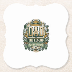 Dad The Legend in the Garden Vintage Gardening Des Paper Coaster