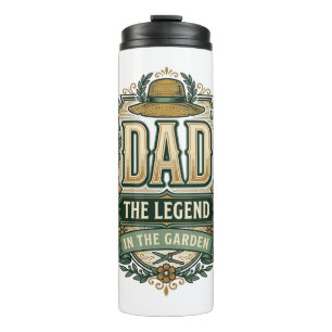 Dad The Legend in the Garden Vintage Gardening Des Thermal Tumbler