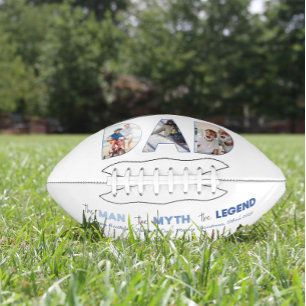 DAD The Man Myth Legend Blue Gradient Photo Football