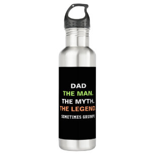 Dad The Man Myth Legend Grumpy Funny Quote 710 Ml Water Bottle