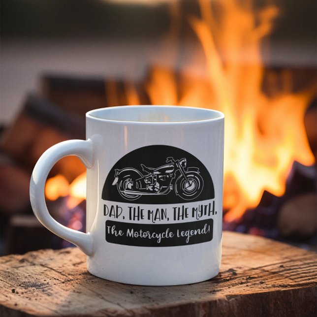Dad The Man The Myth Motorcycle Legend Funny Quote Coffee Mug (Motorcycle Funny Coffee Mug The Man The Myth the Motorcycle Legend! Gift Mug)