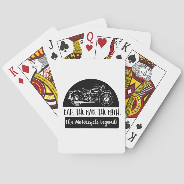 Dad The Man The Myth Motorcycle Legend Funny Quote Playing Cards (Back)