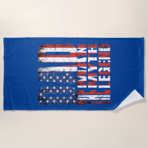 DAD THE MAN THE MYTH THE LEGEND AMERICAN FLAG GIFT BEACH TOWEL