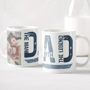 Dad The Man The Myth The Legend Custom Photo Coffee Mug
