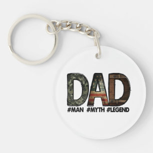 Dad - the man the myth the legend Dad; father; fat Key Ring