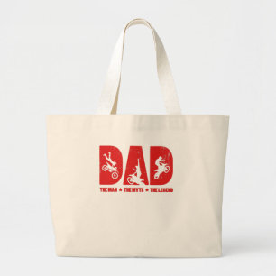Dad The Man The Myth The Legend For Motocross Large Tote Bag