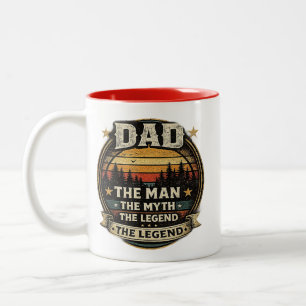 Dad The Man The Myth The Legend Funny Father Gift Two-Tone Coffee Mug