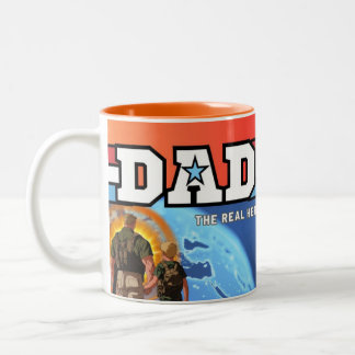 DAD: The Real Hero Two-Tone Coffee Mug