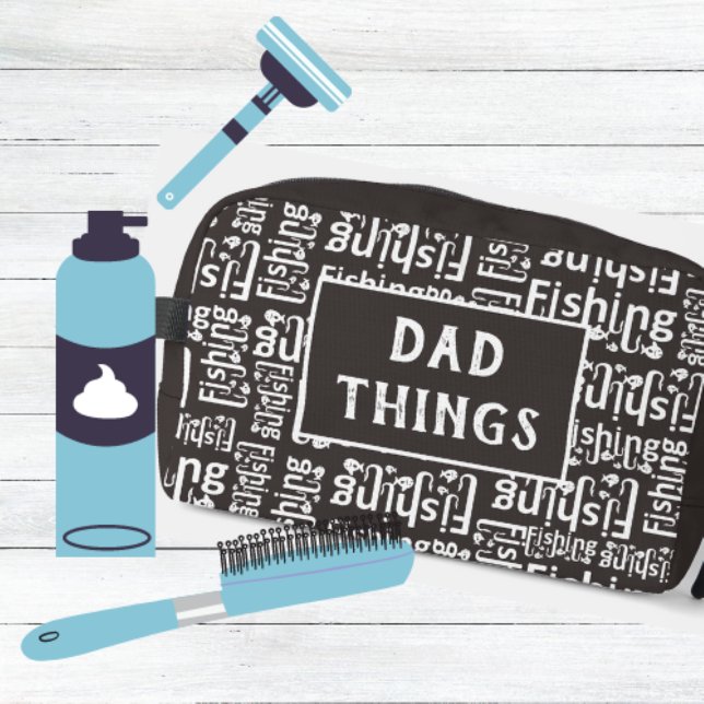 Dad Things Fishing Pattern Toiletry Dopp Kit (Creator Uploaded)