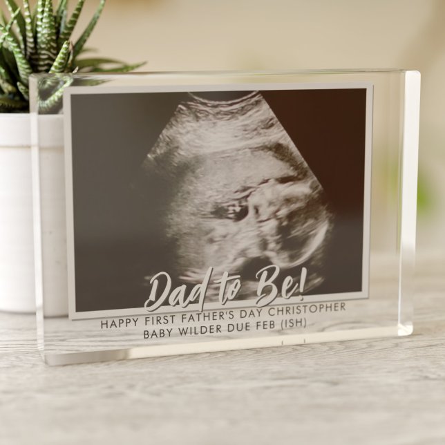 Dad to be 1st Father's Day Ultrasound Photo Block (Surprise the Dad to be this Father's Day with a photo of your baby to be! Just add a photo & message)