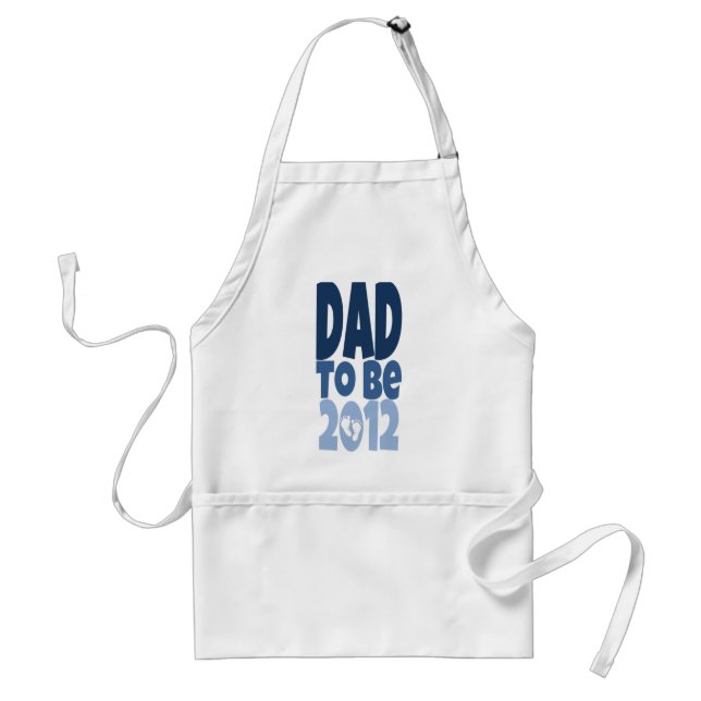 Dad to be 2012 - white footprints standard apron (Front)