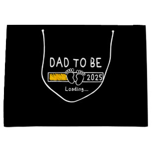 Dad To Be 2025 Dad est 2025 Daddy To Be Promoted t Large Gift Bag