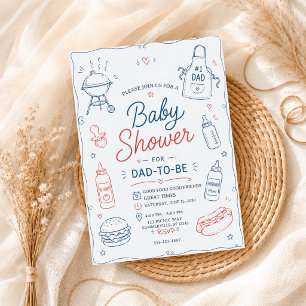 Dad To Be BBQ Baby Shower Backyard Cookout Invitation
