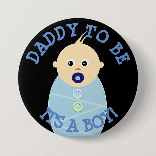 Dad to be blue Baby Boy Baby Shower Button