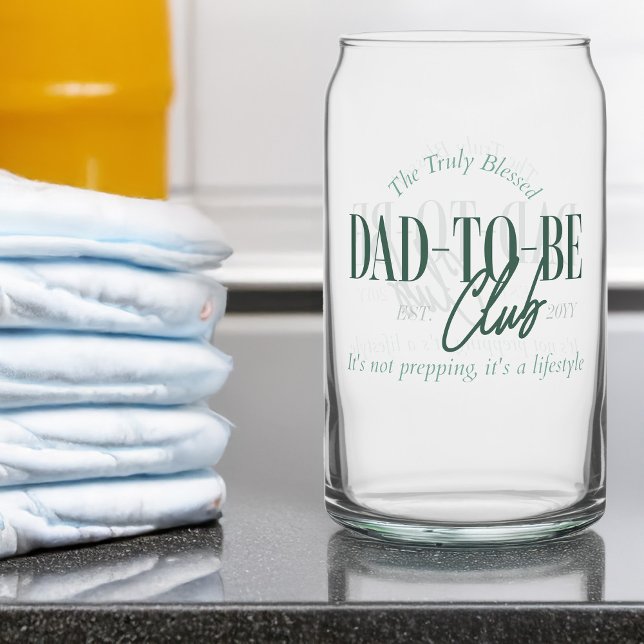 Dad to Be Club Est. Any Year Funny Its a Lifestyle Can Glass (Dad to Be Club can glass)