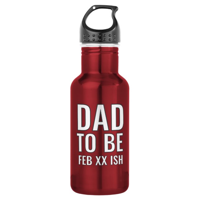 Dad to Be Custom Baby Due Date Water Bottle (Front)