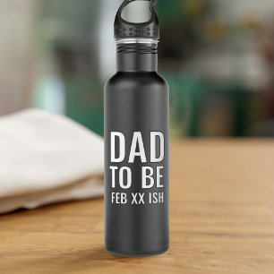 Dad to Be Custom Baby Due Date Water Bottle