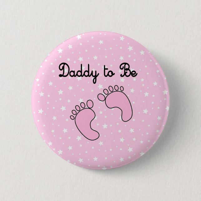 Dad to Be (Girl) 6 Cm Round Badge (Front)