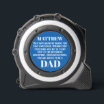 Dad-to-be Pregnancy Reveal to Husband Blue Custom 1<br><div class="desc">Surprise your soon-to-be dad with a custom tape measure in blue, a unique way to reveal the joy of pregnancy! Personalised with his name and text of your choice, this special tool combines functionality with sentimentality. Personalise it for an extra touch, making this reveal a cherished keepsake for the years...</div>