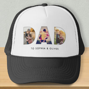 Dad To Kids Names & Photos Trucker Hat