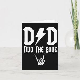 Dad Two The Bone Skeleton Hand Family Birthday Boy Card