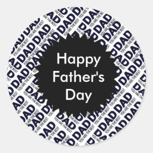 Dad Typography Classic Round Sticker, Matte Sticker