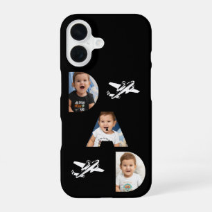 DAD Typography, Photo Gifts, Black,Minimalist iPhone 16 Case