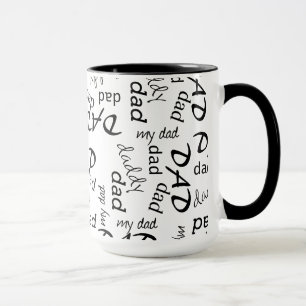 Dad Typography Word Pattern Mug