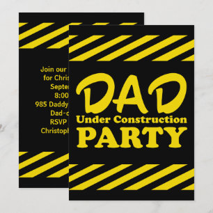 Dad Under Construction Party Invitation