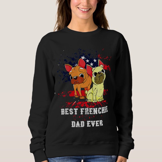 Dad Usa French Bulldog Sweatshirt (Front)