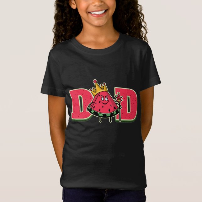 Dad Watermelon Design - Funny Summer Melon Fruit T-Shirt (Front)