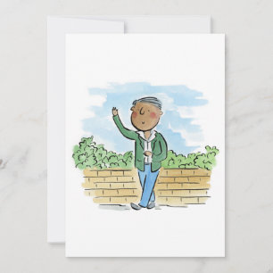 Dad waving invitation