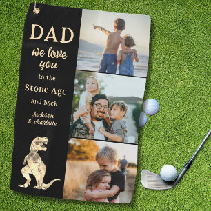 Dad We Love You 3 Photo Collage Funny  Golf Towel